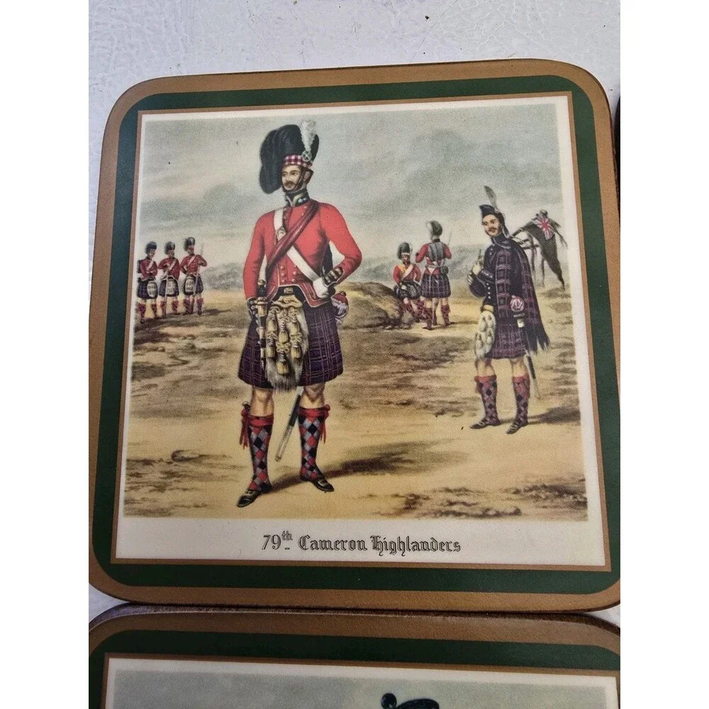 Pimpernel Scottish Uniforms Coasters | Scottish Uniforms | Vintage - Set Of 6